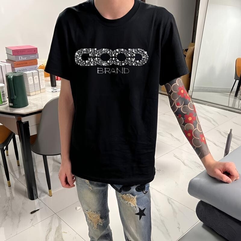 Spiritual Guy Gemstone Candy Goodbrand Holiday Light Luxury T-Shirt Colorful Starry Sky Rhinestone Clothing Men's Short Sleeve Spiritual Guy Gemstone Candy Goodbrand Holiday Light Luxury T-Shirt Colorful Starry Sky Rhinestone Clothing Men's Short Sleeve