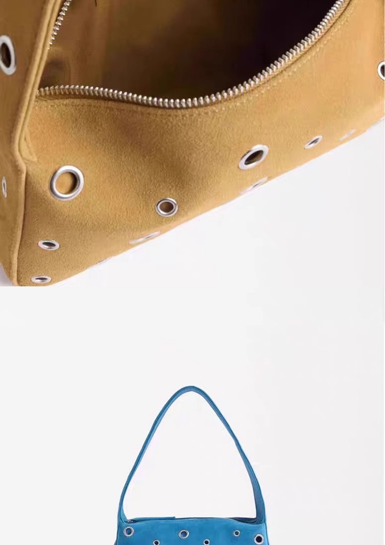 European and American fashion design sense, niche rivet underarm bag for women, 2025 new autumn and winter handbag, single-shoulder motorcycle bag for women undefined