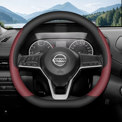 Qashqai X-Trail Tiida Sunshine Liwei | Steering wheel cover - d-type-burgundy-red-ultra-thin-model-default