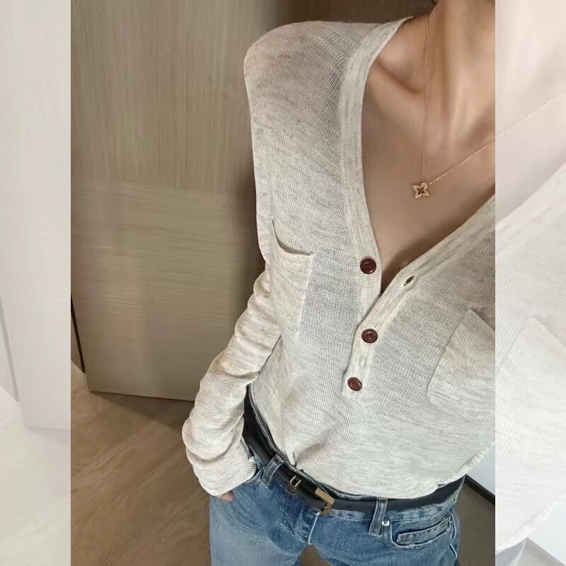 老钱风法式高级感针织打底衫女设计感早秋季韩系穿搭chic小众上衣|undefined