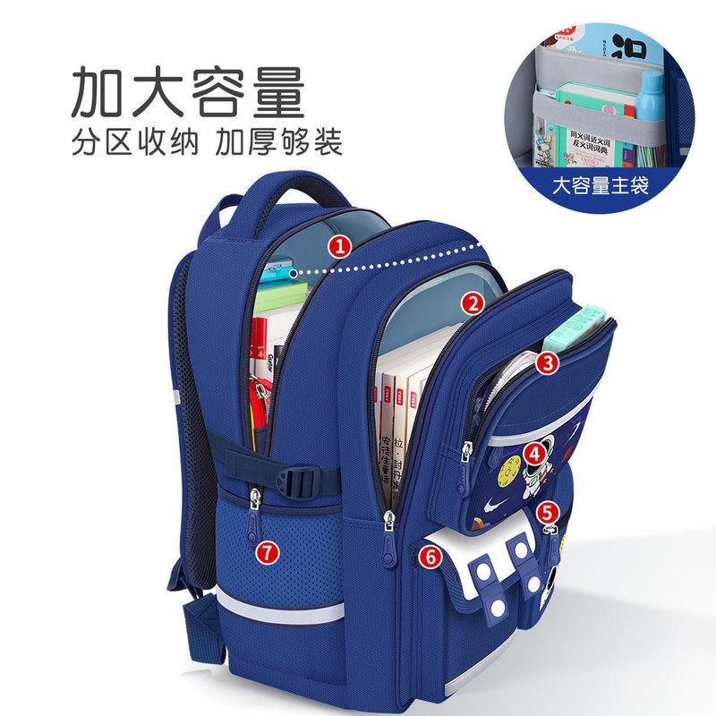 儿童书包1-3-6年级男童小学生大容量减负宇航员双肩背包批发护脊|undefined