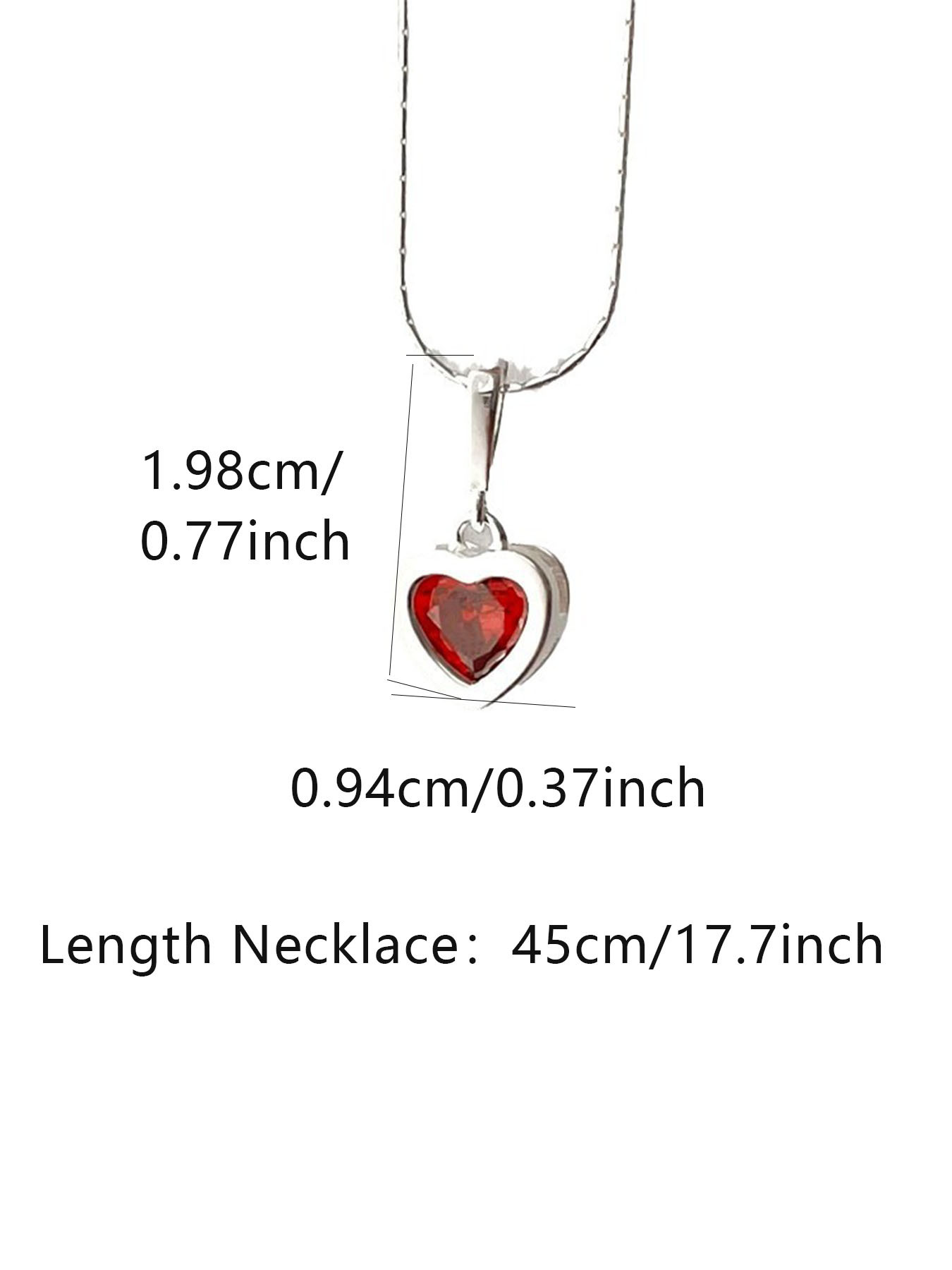 3g Weight 925 Sterling Silver Pendant Material Pendant Necklace Classification 925 sterling silver Chain Material 925 Sterling Silver Snake Chain Plating Heart Shape Pendant Necklace