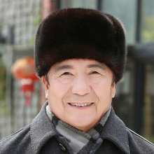 雷锋帽男冬季真貂毛帽子中老年人保暖水貂皮帽子老头爷爷皮草棉帽