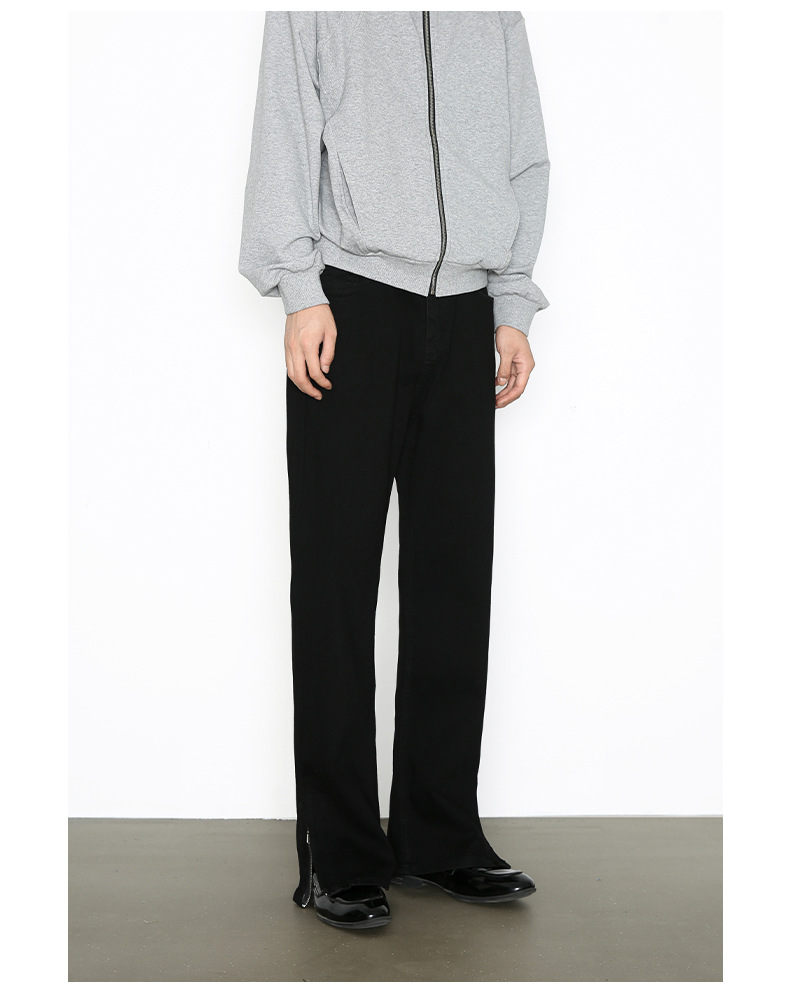 Men's Clothing Black Stretch Slim Fit Jeans For Men Loose Fit Versatile Basic Style Slimming Long Pants American High Street Denim_mkmklike.com
