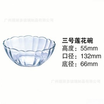 Tazón de ensalada de alto valor facial Tazón de vidrio transparente Tazón de ensalada doméstico Tazón de frutas de microondas Tazón de frutas multi-especificación rentable