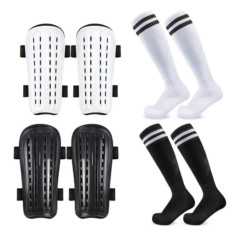 Lace-Up Football Shin Guard Set, Thickened Over-The-Knee Football Socks for Men and Women, Professional Training Equipment, Direct Sales from Sports Manufacturers
