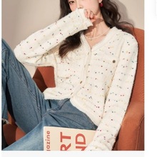 韩版秋季V领开衫外套女2024年春季新款小个子减龄温柔风短款上衣