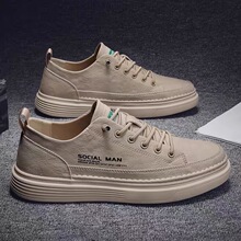 夏季男鞋2025新款透气小白鞋子男潮流百搭黑色皮鞋运动休闲板鞋男