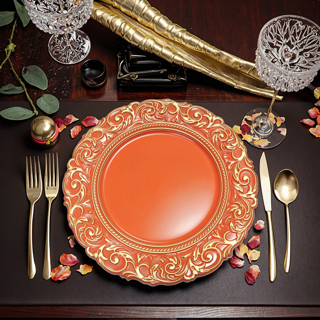 Fábrica de suministro de platos retro europeos almohadillas de banquete diseño artesanal de alta calidad platos antiguos fabricantes de platos grandes