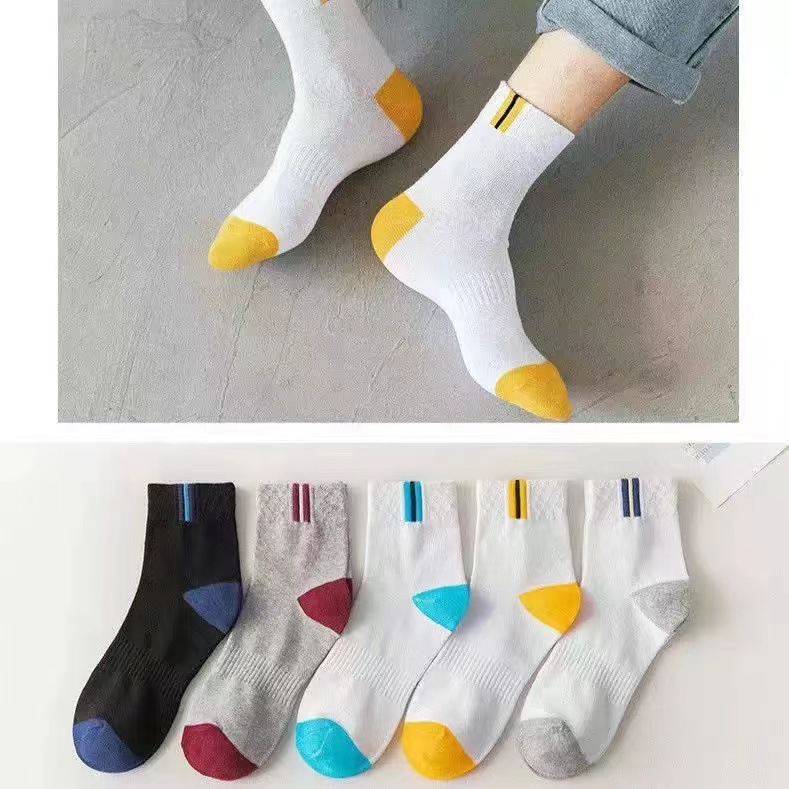 Calcetines de algodón calcetines de media pantorrilla para hombres desodorante absorbente de sudor transpirable Deportes calcetines de hombre niños Otoño e Invierno calcetines largos de algodón edificio