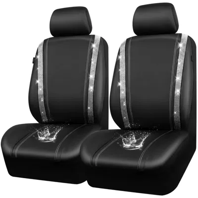 Universal seat cover – Diamond-Studded Car Seat Set - white-diamond-4-piece-set-universal-model