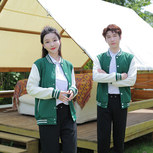 Baseball uniform made for spring and autumn Korean cardigan plus velvet coat vests men's and women's party uniforms overalls printed logo