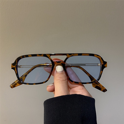 2021 nueva moda estilo coreano doble haz gafas de sol personalidad ahueca hacia fuera moda gafas de sol de hombres y mujeres gafas de sol 334