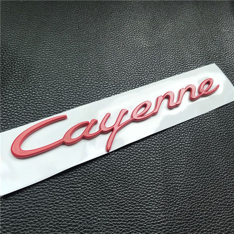 New Porsche Cayenne emblem, 2024 Cayenne S lettering on the rear trunk, black PORSCHE English logo