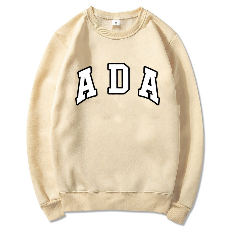 European and American Cross-Border Amazon Hot Casual Versatile Letter Loose Round Neck Ada Sweatshirt Fleece Couple Sweatshirt