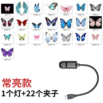 Romantic Car Atmosphere Light for Couples': Other lights - usb-powered-standard-brightness-model-1-light-1-bag-with-22-butterfly-designs