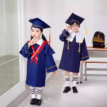 新款儿童毕业礼服学士服幼儿园博士服毕业照服装儿童表演服毕业袍