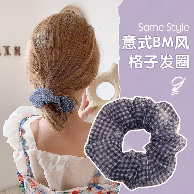 INS cerdo blanco intestino grueso anillo de pelo Super Niña de hadas Corea del Sur Internet celebridad mismo estilo BM intestino grueso anillo de pelo simple cuerda de pelo accesorios para el cabello