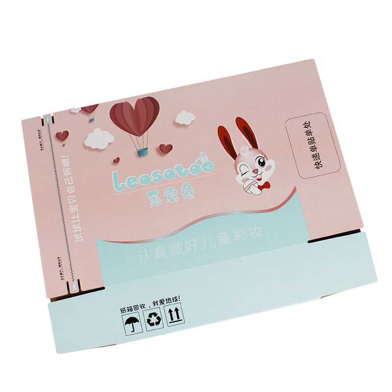 Sin cinta de cartón de la cremallera de color al por mayor de embalaje de cartón de comercio exterior de frutas expreso caja de embalaje caja de avión de impresión