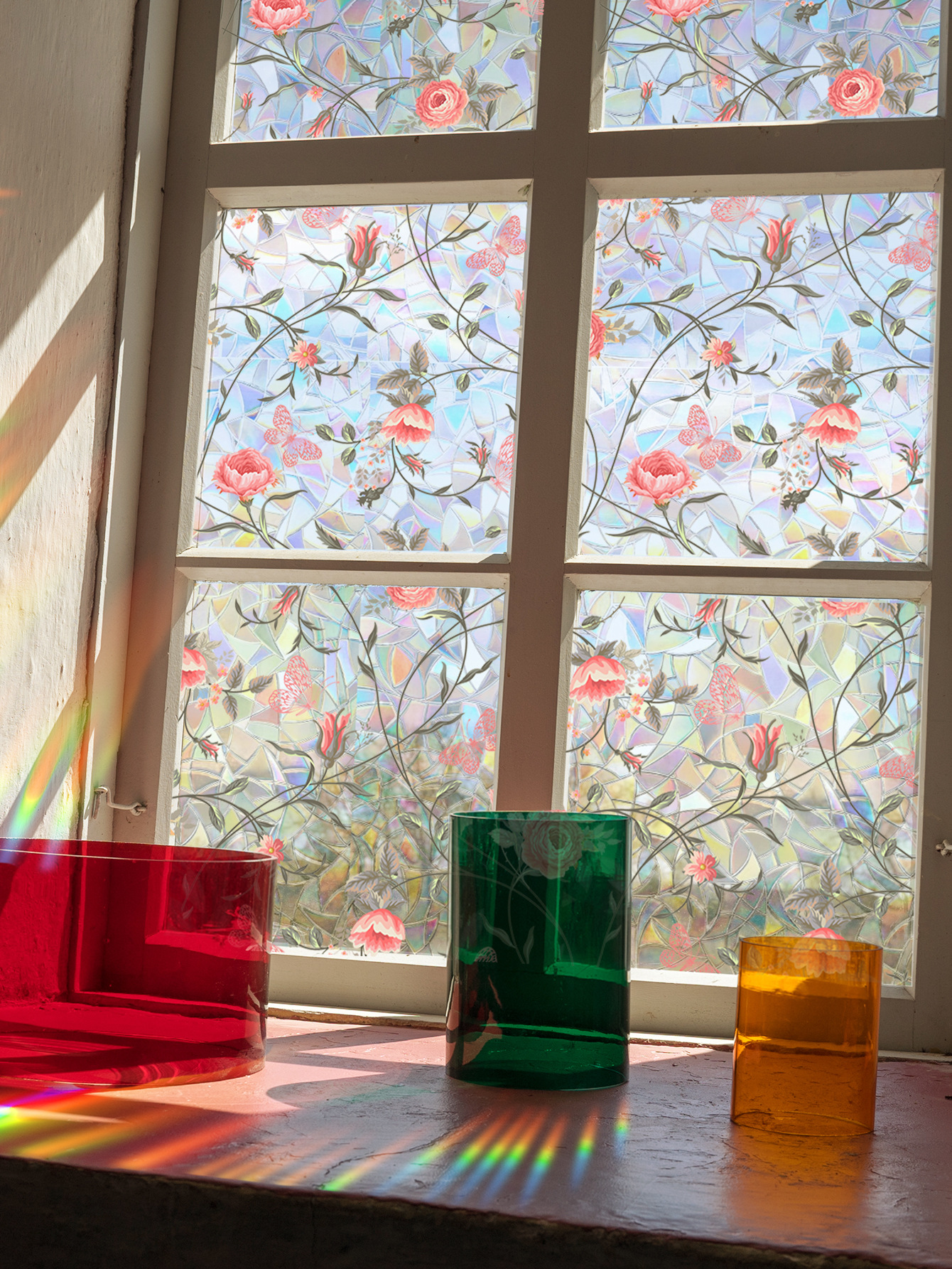 140g Weight Glass paster Home Textiles & Decor Type PVC Material Leaf Pattern Casual, Pastoral Style Casual Pastoral Leaf PVC Glass Paster Wall Art 180