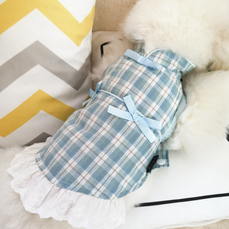 Love cute spring and summer thin pet dog clothes Republican style cheongsam Bichon Frize Pomeranian Schnauzer Teddy small dog clothes