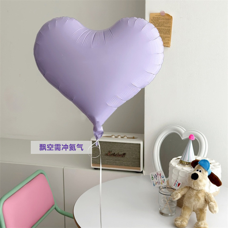 Ins 20inch Matte Heart Aluminum Foil Balloons Macaron Birthday Confession Love Heart Fresh Style Frosted Heart-Shaped Balloons Ins 20inch Matte Heart Aluminum Foil Balloons Macaron Birthday Confession Love Heart Fresh Style Frosted Heart-Shaped Balloons