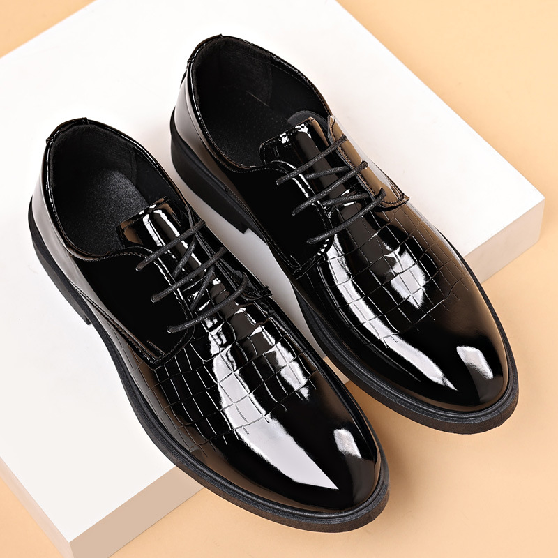 [One Free of Mail] zapatos de cuero casuales transfronterizos de alto grado, zapatos de cuero de negocios de hombre juvenil