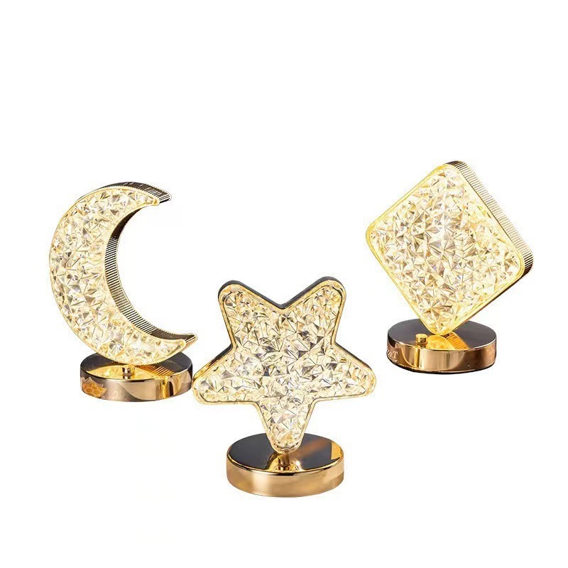 Lámpara nocturna creativa con forma de luna y estrella, famosa en internet, lámpara de camping, luz ambiental para dormitorio, regalo de cumpleaños, lámpara de mesa pequeña, regulable.