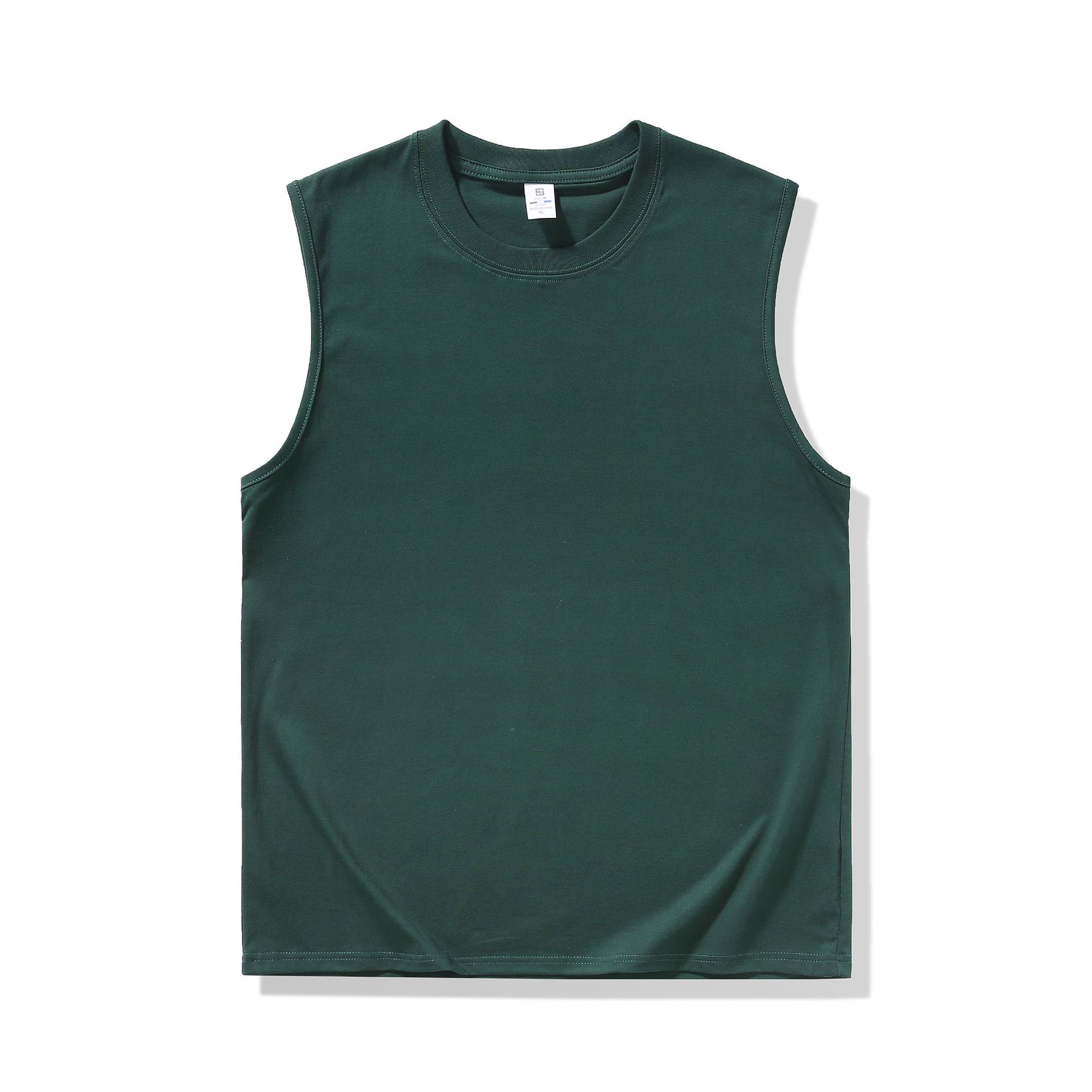 Ropa de hombre ACU | Chaleco de hombre de algodón puro marca de moda sin mangas camiseta de color sólido 2025 verano suelto top de fondo de todo fósforo