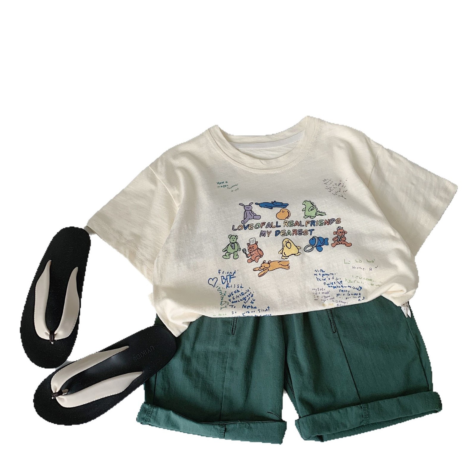 Camiseta de manga corta para niños Maibao Verano Algodón puro 2025 Nueva ropa para niños Tops para niños Media manga Verano delgado