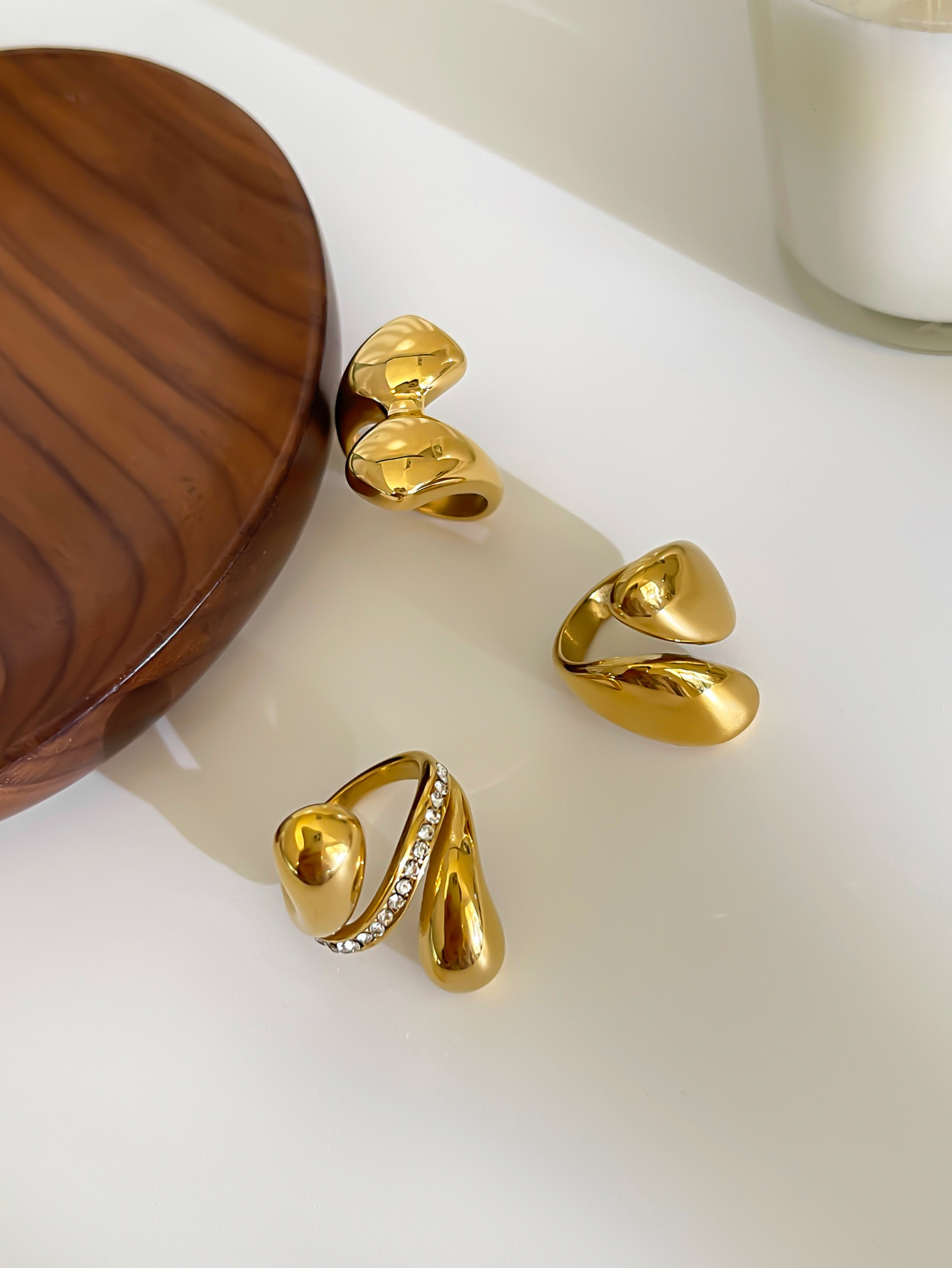 Simple Style, Classic Style Style Wholesale Jewelry Simple Style Classic Style Solid Color 304 Stainless Steel Irregular Plating Stainless Steel Rings
