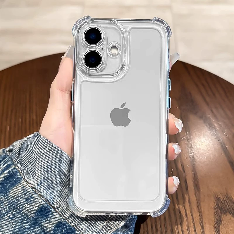 Яблоко, совместимый iPhone 17, чехол для телефона, прозрачная воздушная подушка, iPhone 14 Pro, защитный чехол, защита от падения, простой и элегантный дизайн, iphone