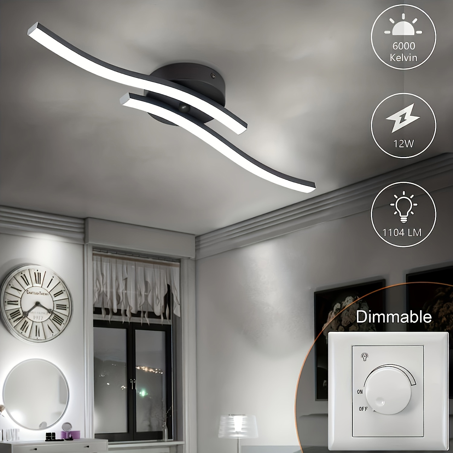 Transfronterizo Amazonas sala de estar lámpara de techo dormitorio lámpara de pasillo LED luz de atmósfera moderna simple lámpara Zhongshan al por mayor image 28