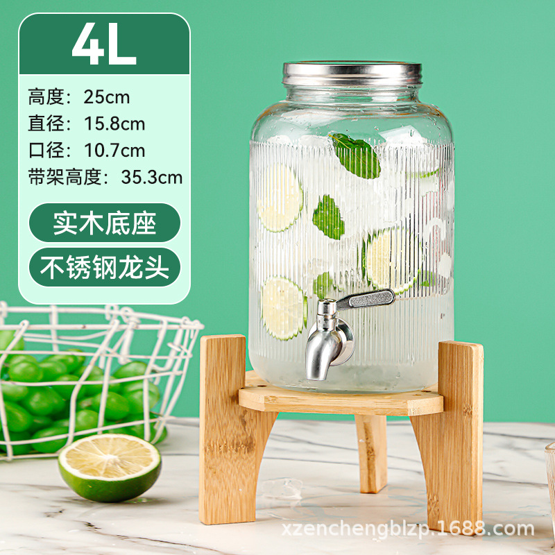 Jarra de vidrio para el hogar de gran capacidad al por mayor, moderna jarra para agua fría, recipiente para bebidas, jarra para jugo con grifo