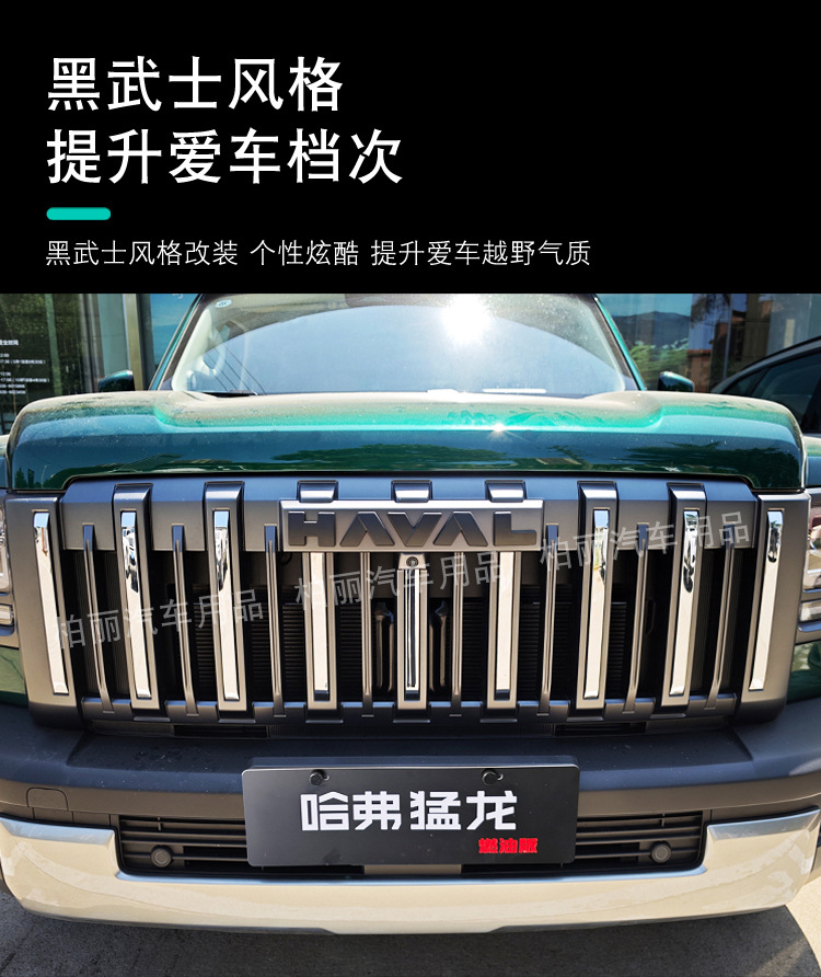 Haval V7 Menglong Front and Rear Emblems, 25 Fuel Version, Blackened Front Grille, Blackened Emblem Decoration, Front and Rear Lettering