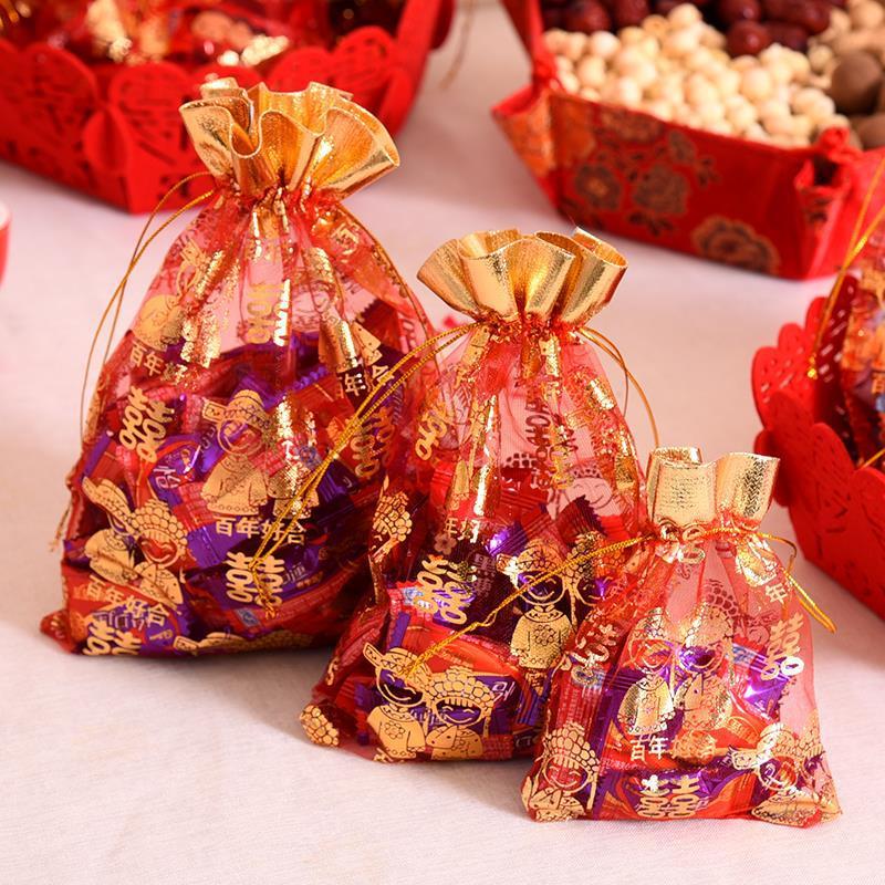 結婚喜糖袋中国式喜袋紗袋キャンディーの袋結婚祝い用品大全結婚式礼箱喜糖箱|undefined