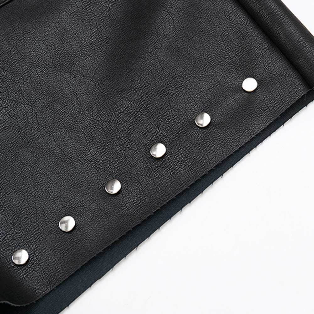 Men's Summer PU Leather Pants – Punk Rock Straight-Leg Trousers With Rivet & Distressed Hem (Black) – Hippie-Inspired Streetwear_mkmklike.com