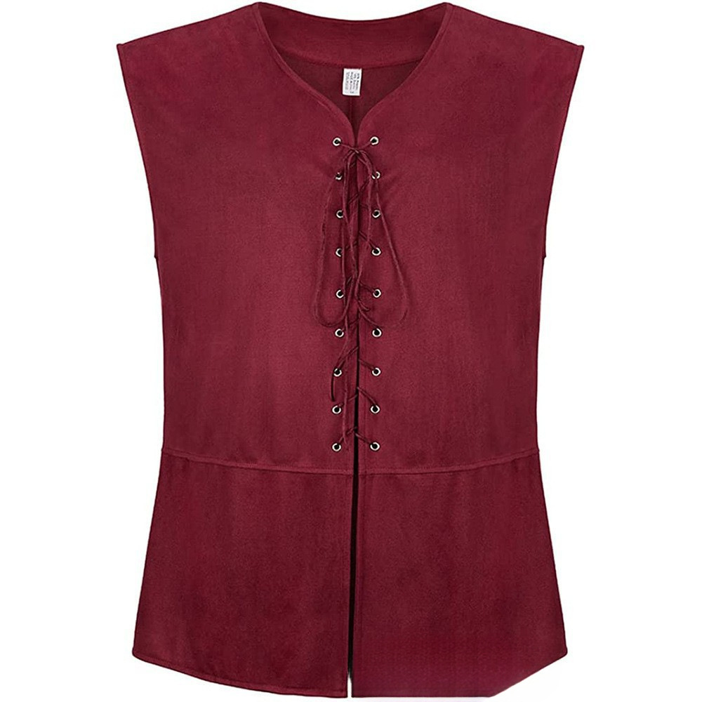 2025 Amazon Medieval Renaissance Pirate Gothic Steampunk Vest Men's Lace-Up Vest