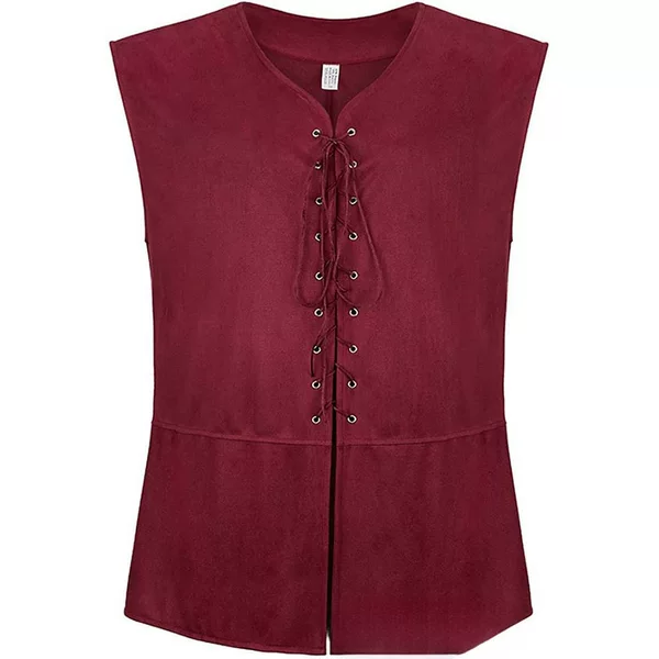 2025 Amazon Medieval Renaissance Pirate Gothic Steampunk Vest Men's Lace-Up Vest