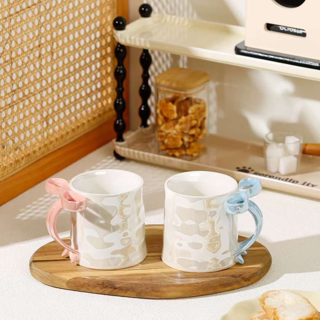 Taza de perlas de red, arco de cerámica, taza de café, taza de agua transfronteriza, taza de café