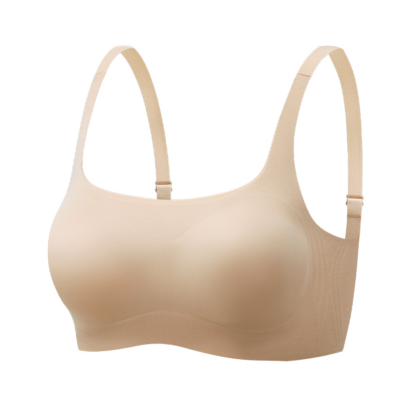 Invisible base líquido sin marcas ropa interior cuello cuadrado de mujer pequeño pecho colapso no vacío taza delgado sujetador de pecho contra la caída