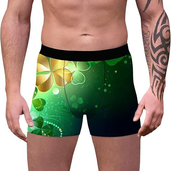 2025 Europa y América nueva moda casual trébol de cuatro hojas pantalones cortos de cuatro esquinas para hombre MP01