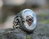 Men's retro gemstone ring from pearl, with gem