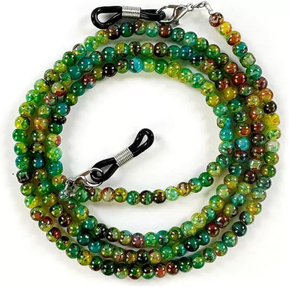 Amazon European and American wind mask chain color beaded chain women's personality simple glasses chain mask rope lanyard beaded