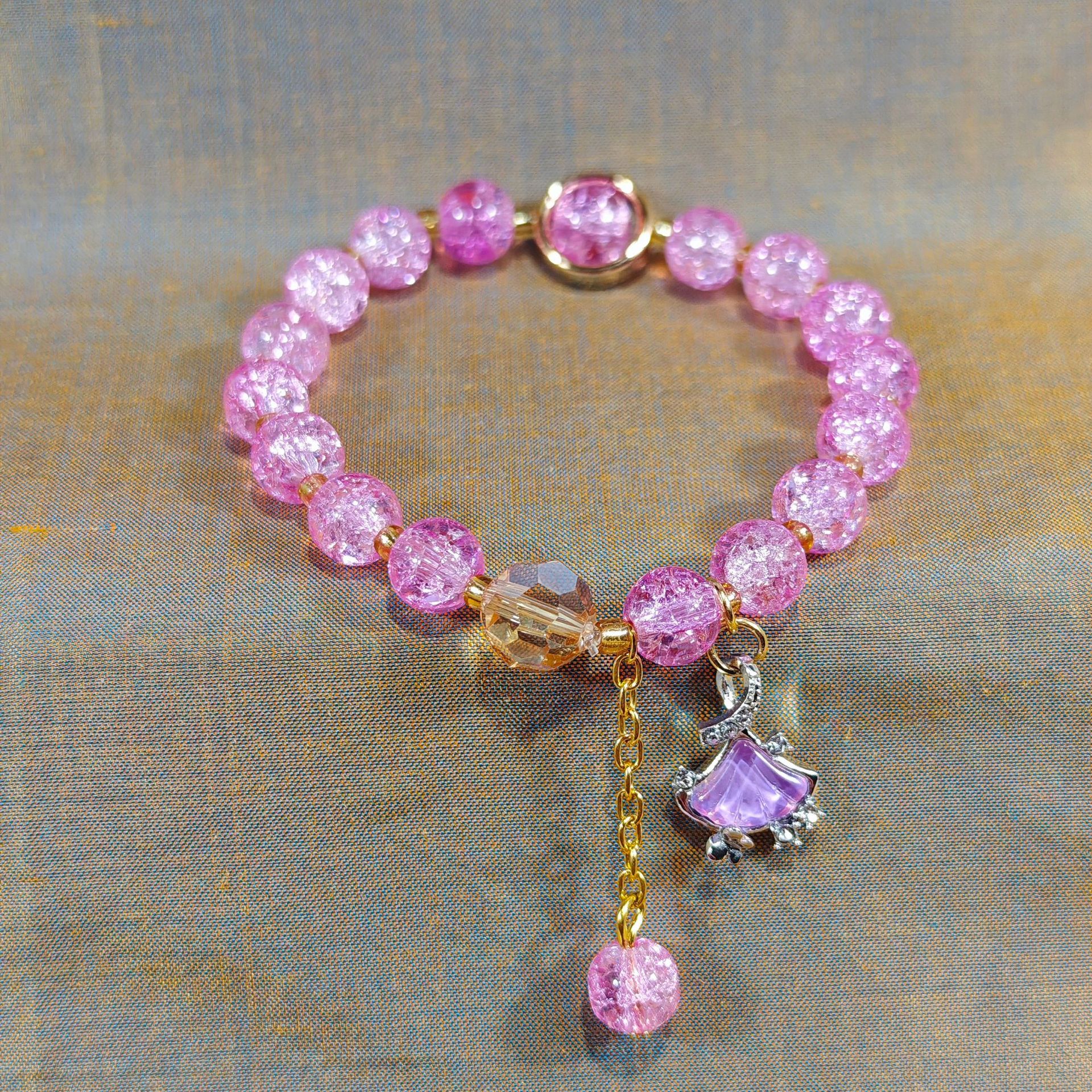 Las celebridades de Internet retro transfronterizas suelen ser todo-fósforo pulsera elástica de estilo ins simple pulsera de moda de lujo ligero, joyería de temperamento