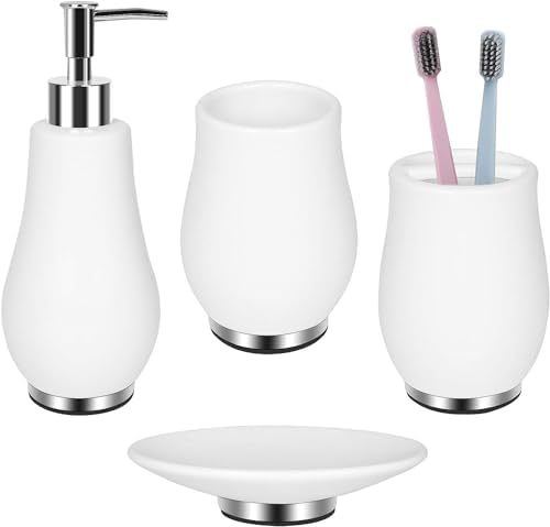 Juego de Accesorios de Baño Set de 4 Piezas de Cerámica, Decorativo, para Baño image 13
