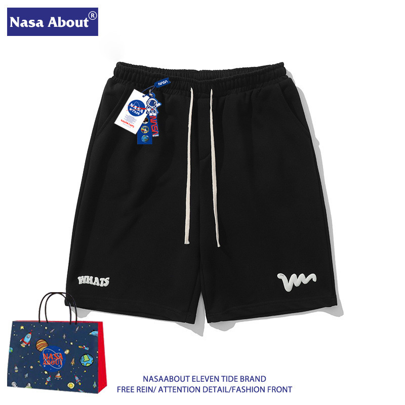 NASA American Sports Shorts Men's and Women's Summer Trendy Brand Beach Pants Loose Casual Pants Breathable