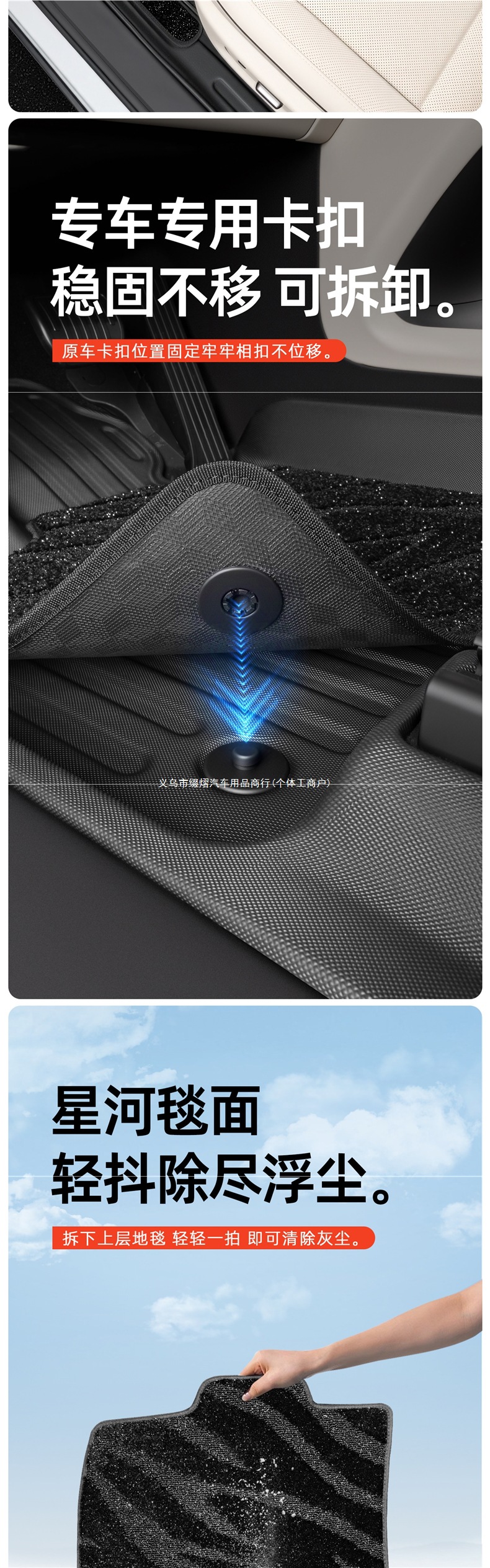 Suitable for Ideal i6/i8 car models: TPE starry sky carpet, trunk mat, and backrest pad accessories
