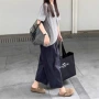 夏季九分宽松高腰直筒裤