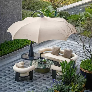 Sofá de madera de relajación al aire libre patio terraza villa al aire libre sala de sol impermeable muebles de cama de cama image 5